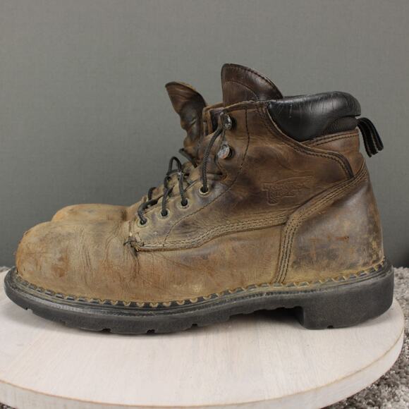 Red Wing Work Boots Steel Toe Safety Mens 10 Brown Leather main image 7